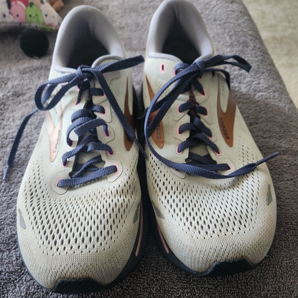 Brooks Ghost 15 Cream And Navy Running Shoes